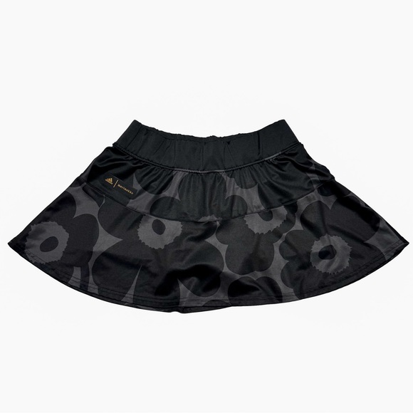 Adidas x Marimekko Women’s Medium Tennis Skort Primeblue Black Gray Floral Skirt - Picture 3 of 15